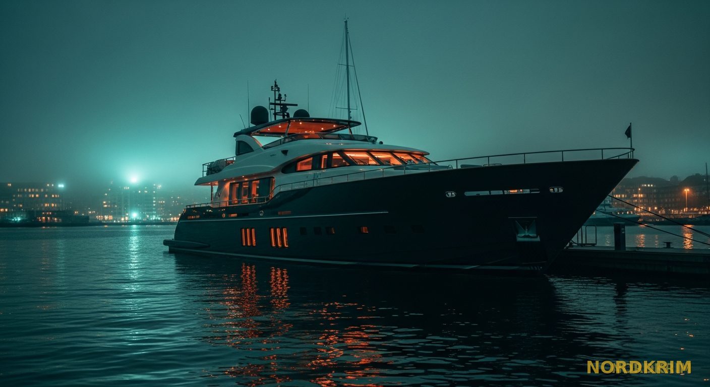A luxury yacht moored in the NORDKRIM marina